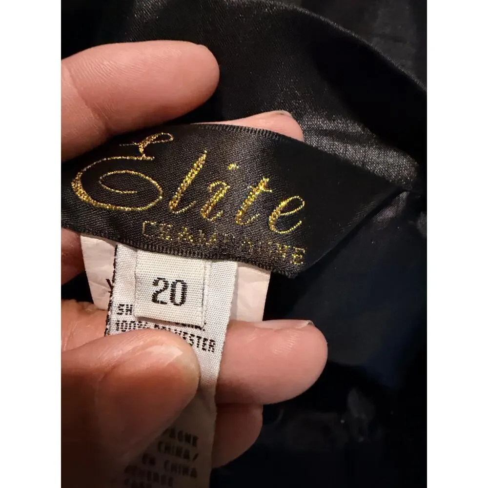 Elite Black Pencil skirt with lace embroidery euc 20